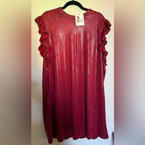 Elegant Red Snake Print Dress